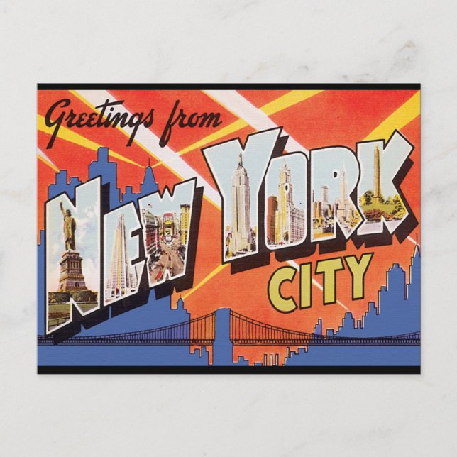 New York City Vintage Travel Postcard (Front)