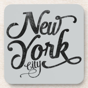 New York City vintage typography Coaster