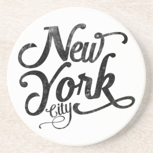 New York City vintage typography Coaster