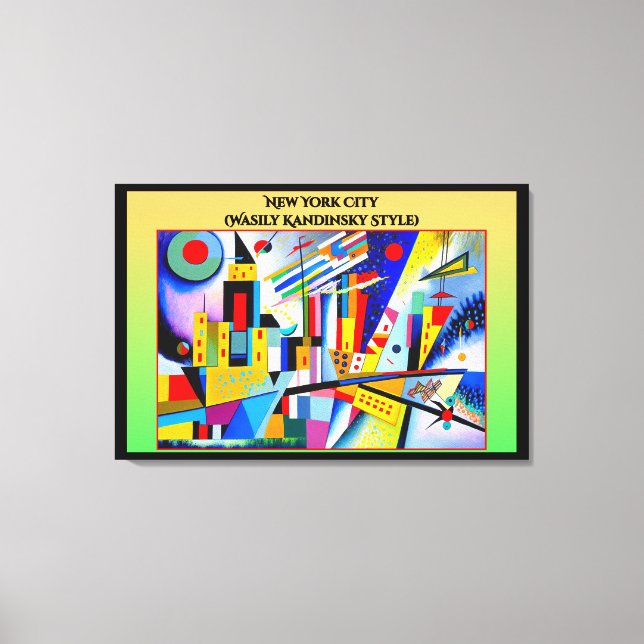 New York City (Wasily Kandinsky Style) Canvas Print (Front)