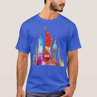 New York City Watercolour Statue of Liberty NYC T-Shirt