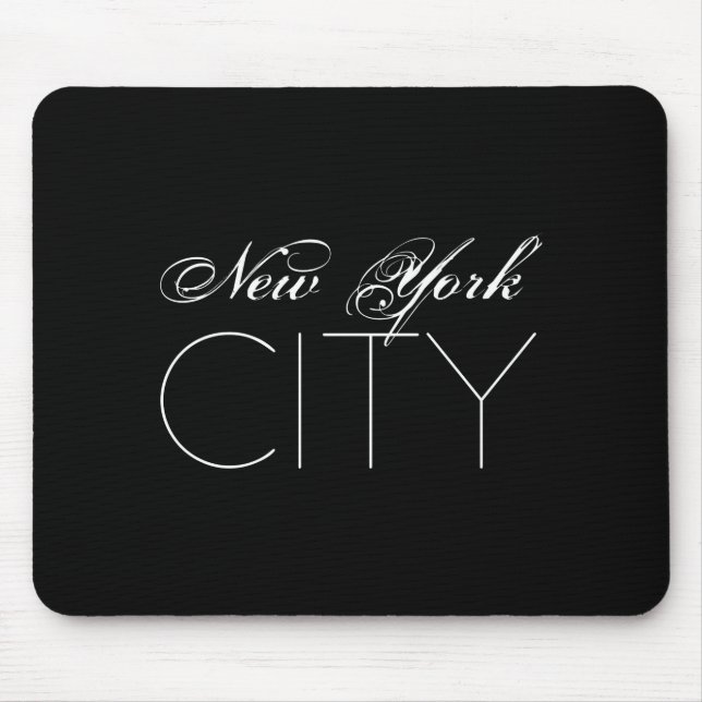 New York City White Text Izable _1  Mouse Pad (Front)
