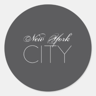 New York City White Text Izable  Classic Round Sticker