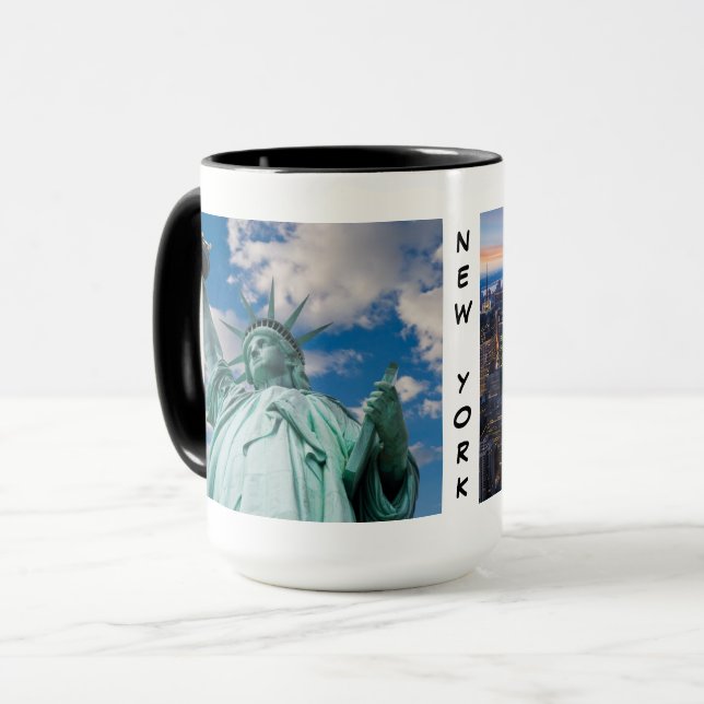 New York City with Two Landmarks, Mug (Front Left)