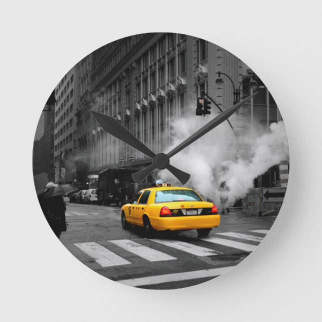 New York City Yellow Cab Round Clock (Front)