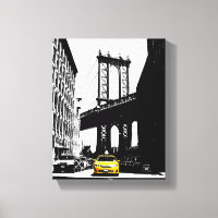 New York City Yellow Taxi Brooklyn Bridge Pop Art