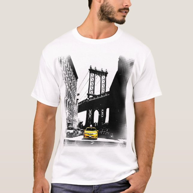 New York City Yellow Taxi Nyc Modern Pop Art T-Shirt (Front)