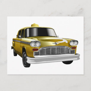 New York City Yellow Vintage Cab Postcard
