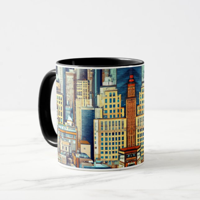 New York Cityscape Illustration  Mug (Front Left)