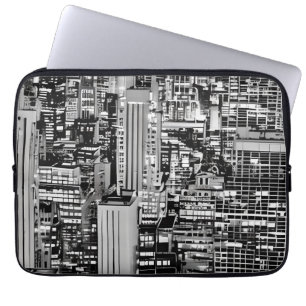 New York Cityscape in Black and White Laptop Sleeve