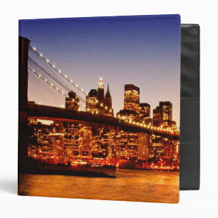 New York cityscape with bridge over river Binder