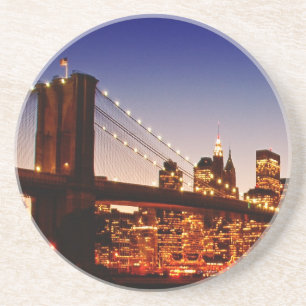 New York cityscape with bridge over river Coaster