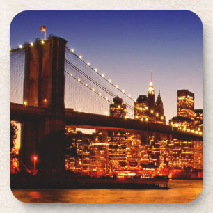 New York cityscape with bridge over river Coaster