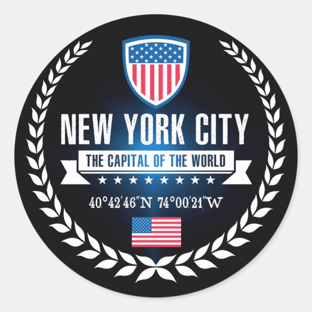 New York Classic Round Sticker (Front)