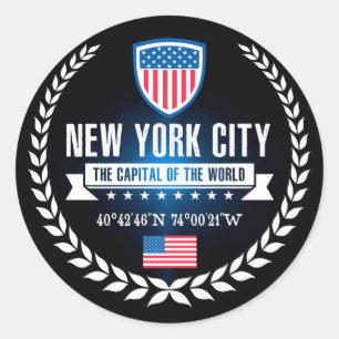 New York Classic Round Sticker