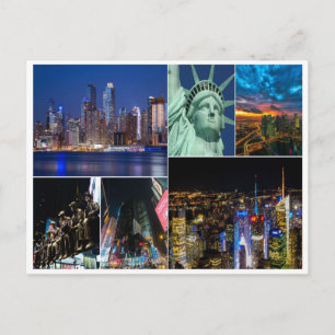new york collage usa city travel america montage postcard