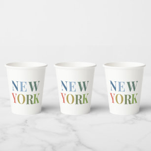 New York Colorful Text    Paper Cups