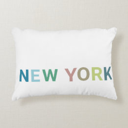 New York Colourful Text        Accent Pillow