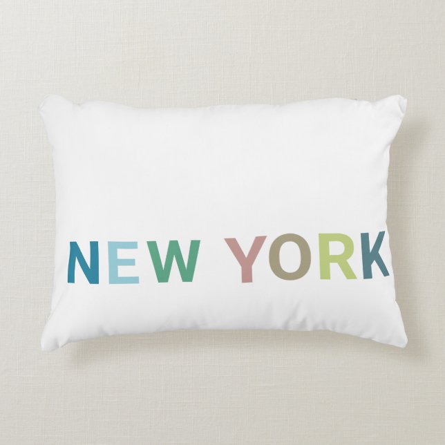 New York Colourful Text        Accent Pillow (Front)