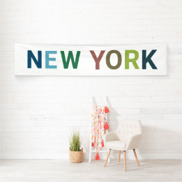 New York Colourful Text       Banner