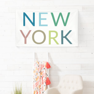 New York Colourful Text Banner