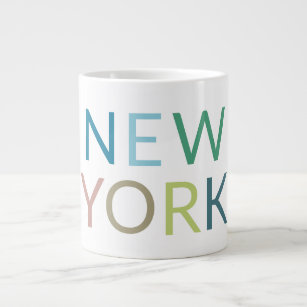 New York Colourful Text    Large Coffee Mug