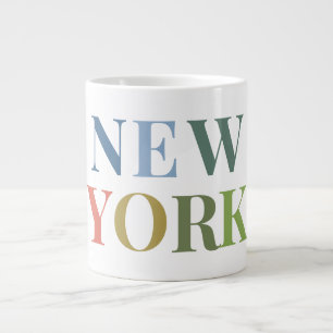 New York Colourful Text    Large Coffee Mug
