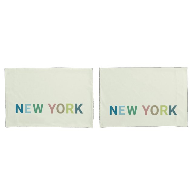 New York Colourful Text       Pillowcase (Front-Set)