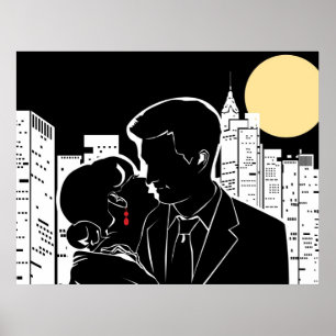 New York Couple's Kiss Poster
