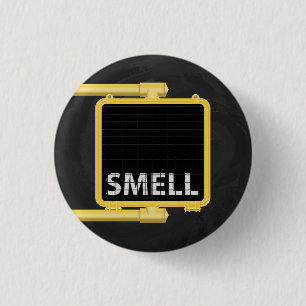 New York Crosswalk Sign Smell 1 Inch Round Button