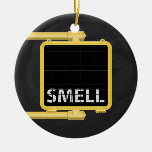 New York Crosswalk Sign Smell Ceramic Ornament (Front)