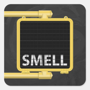 New York Crosswalk Sign Smell Square Sticker