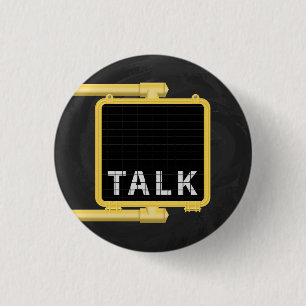 New York Crosswalk Sign Talk 1 Inch Round Button