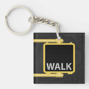 New York Crosswalk Sign Walk Keychain