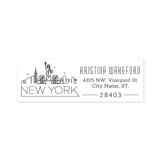 New York | Custom Address  Self-inking Stamp (Design)
