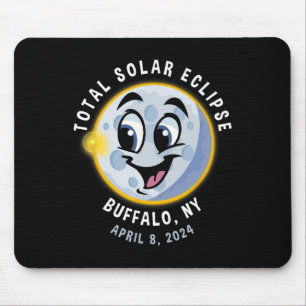 New York Cute Solar Eclipse April 8 2024 Moon Kids Mouse Pad