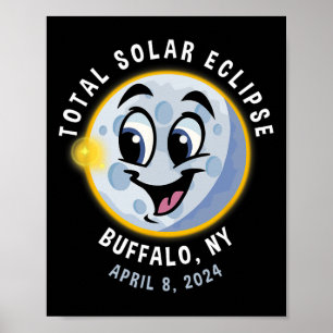 New York Cute Solar Eclipse April 8 2024 Moon Kids Poster