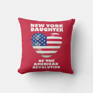 NEW YORK Daughter American Revolution DAR US Pride Throw Pillow