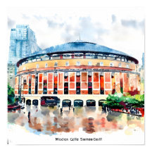 New York Detailed Madison Square Garden Watercolor