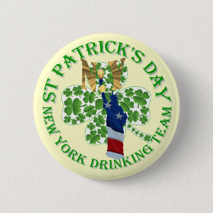New York drinking team St Patrick's day 2 Inch Round Button