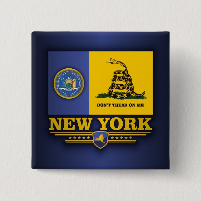 New York (DTOM) 2 Inch Square Button (Front)