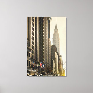 New York, E 42 St and Chrysler Building Canvas Print