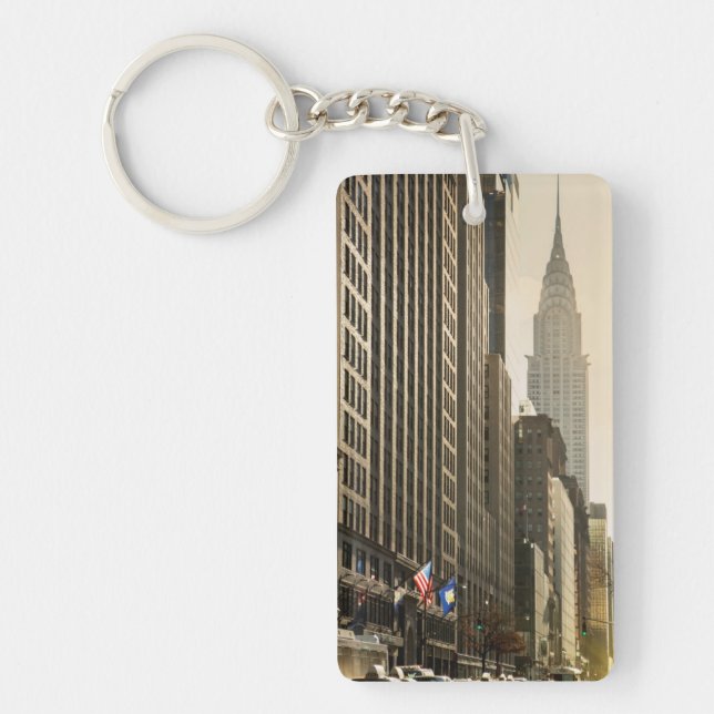 New York, E 42 St and Chrysler Building Keychain (Front)