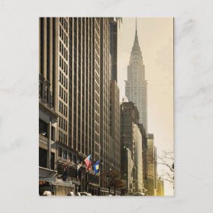New York, E 42 St and Chrysler Building Postcard