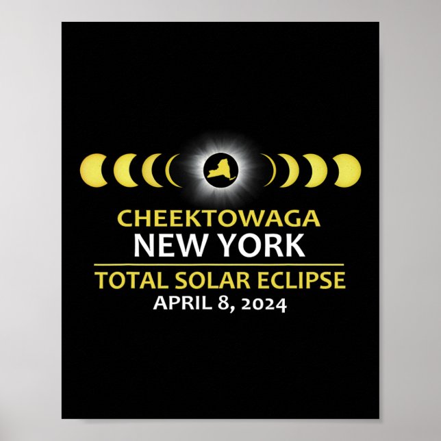 New York Eclipse 2024 Total Solar Eclipse  Poster (Front)