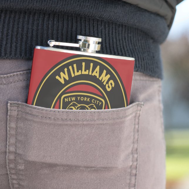  New York Elephant Golf Club Player Name Hip Flask (In Situ)