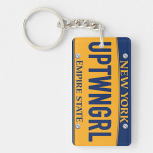 New York Empire State License Plate Art Custom Key Keychain