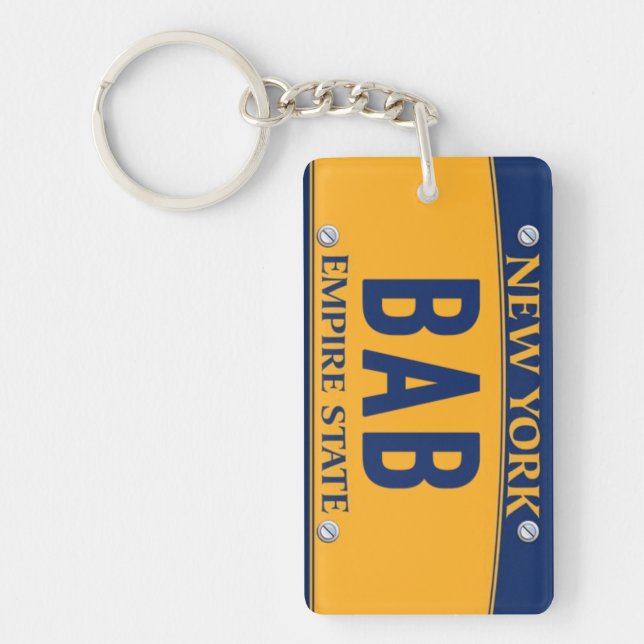 New York Empire State License Plate Art Custom Keychain (Front)