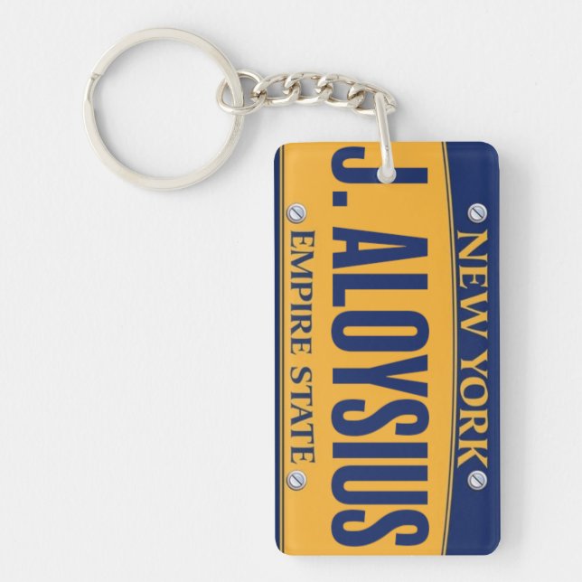 New York Empire State License Plate Art Custom Keychain (Front)