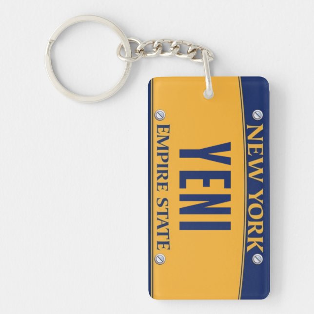 New York Empire State License Plate Art Custom Keychain (Front)